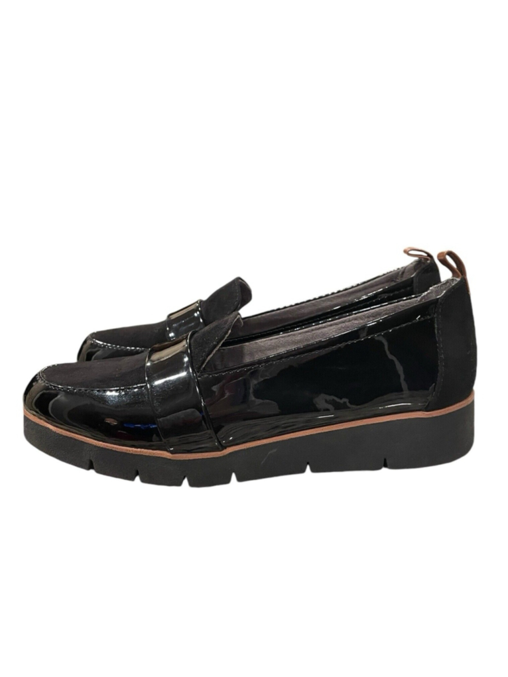 Dr. Scholls Womens 6.5M Webster Loafer Black Patent Microfiber Slip On Comfort - Picture 4 of 13